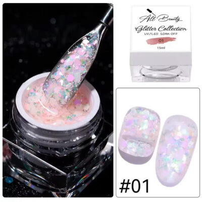 Glitter gel "Rose Éclatante"01